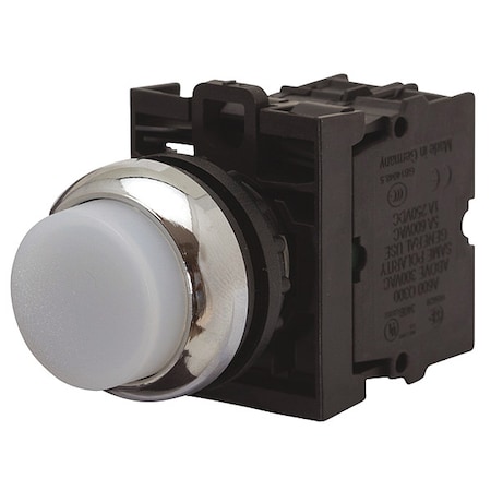 Illuminated Push Button, 22.5 mm, 2NO, White MPN:M22-DLH-W-K20-W