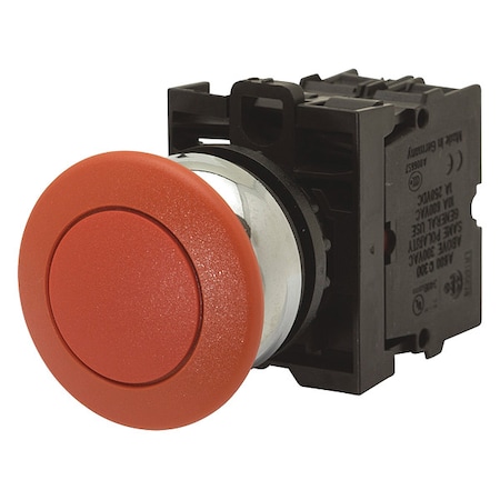 MushroomHeadPushButton, Non-Illum, Red, 1NC MPN:M22-DRP-R-K01