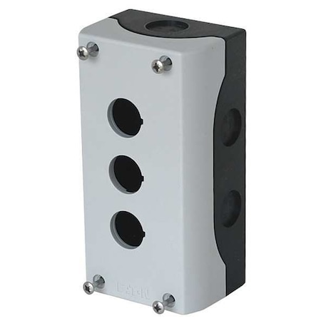 PushButtonEnclosure, 22mm, 3Holes, Polymer MPN:M22-I3-PG