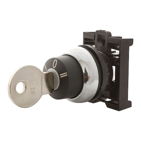 Keyed Selector Switch, Black, Plastic, 5