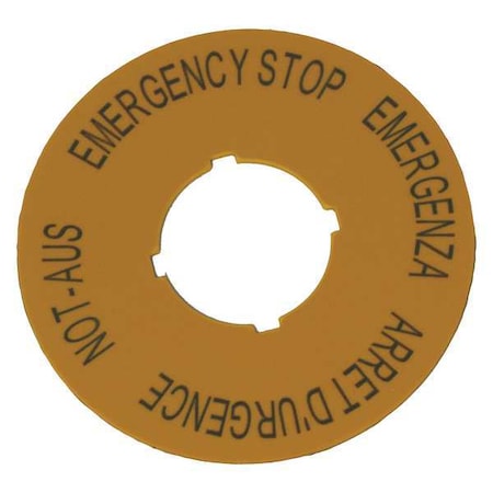 LegendPlate, EmergencyStop, Blk/Ylw, Round MPN:M22-XBK1