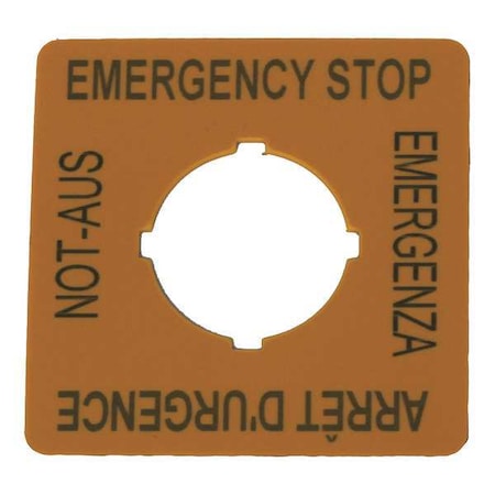 LegendPlate, EmergencyStop, Blk/Ylw, Square MPN:M22-XYK1