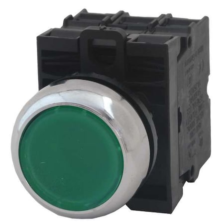 IllumPushButton, FullVoltage, Green, 2NO MPN:M22M-DL-G-K20-G