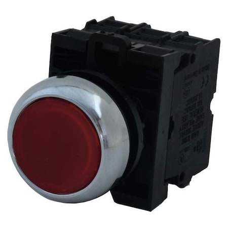 IllumPushButton, FullVolt, Red, 1NO/1NC MPN:M22M-DL-R-K11-R