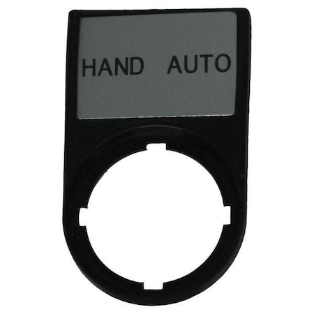 LegendPlate, HandAuto, Blk/Blk, Rectangular MPN:M22S-ST-D11