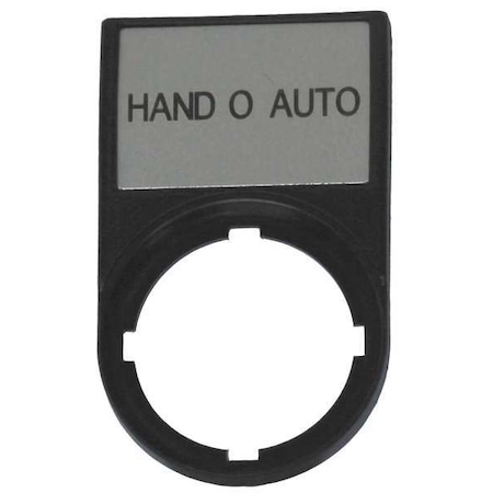 LegndPlate, HandOffAuto, Blk/Blk, Rectangle MPN:M22S-ST-D12