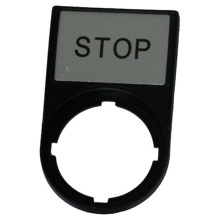 LegendPlate, Stop, Black/Black, Half-Round MPN:M22S-ST-GB0