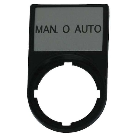 LegndPlate, ManOffAuto, Blk/Blk, Rectangle MPN:M22S-ST-GB12