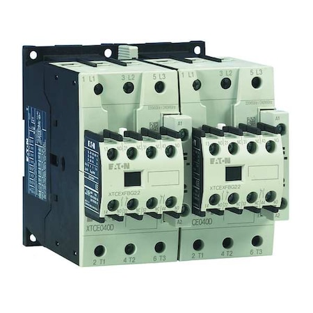 IEC Magnetic Contactor, 1NC/1NO, 480V AC, 3 P, Reversing, Screw MPN:XTCR040D11C
