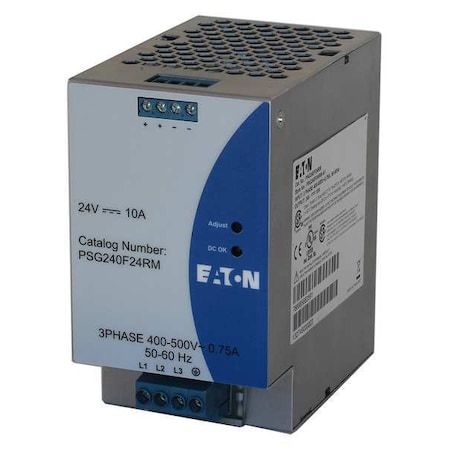 DC Power Supply, 320/500V AC, 24V DC, 240 W, 10 A, DIN Rail MPN:PSG240F24RM