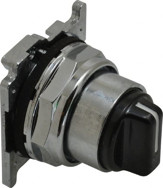 Selector Switch: 3 Positions, Maintained (MA) - Momentary (MO), 0.5 Amp, Black Knob MPN:10250T1333