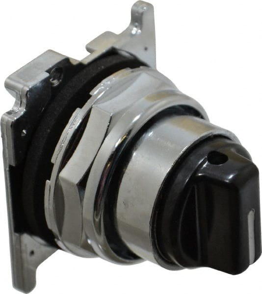 Selector Switch: 3 Positions, Maintained (MA) - Momentary (MO), 0.5 Amp, Black Knob MPN:10250T1343