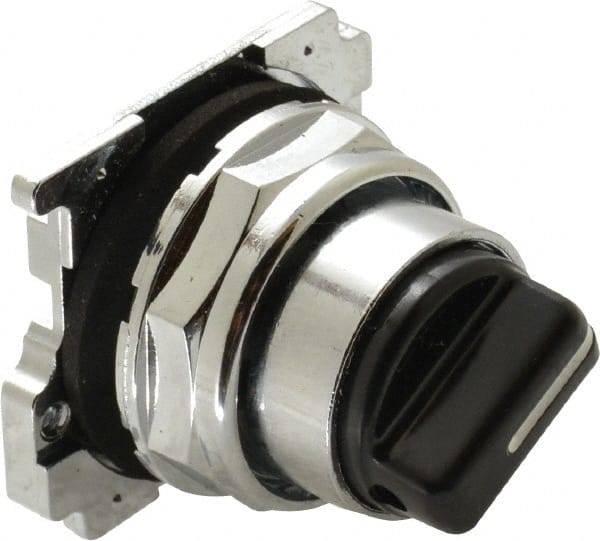 Selector Switch: 2 Positions, Maintained (MA) - Momentary (MO), 0.5 Amp, Black Knob MPN:10250T1371