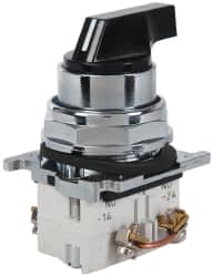 Selector Switch with Contact Blocks: 3 Positions, Maintained (MA), 0.5 Amp, Black Lever MPN:10250T21LB
