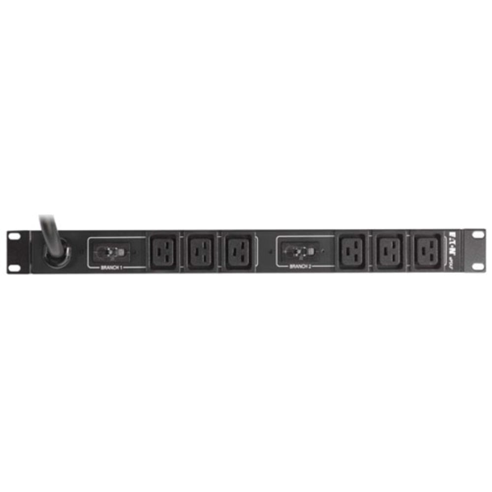 Eaton Basic rack PDU, 1U, L6-30P input, 4.99 kW max, 208-240V, 24A, 6 ft cord, Single-phase, Outlets: (6) C19 - EPBZ94 MPN:EPBZ94