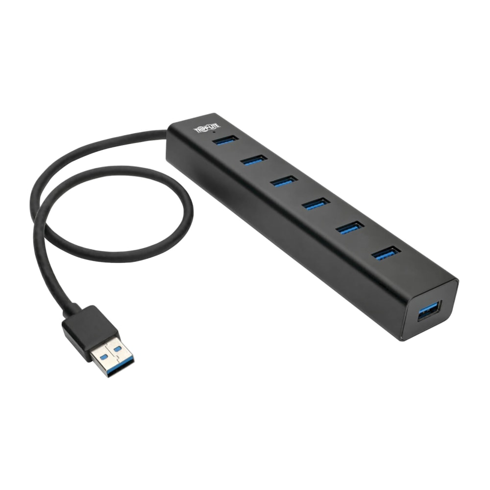 Tripp Lite 7-Port USB 3.0 SuperSpeed Mini Hub, 2.2inH x 4.4inW x 7.7inD, Black, U360-007-AL MPN:U360-007-AL
