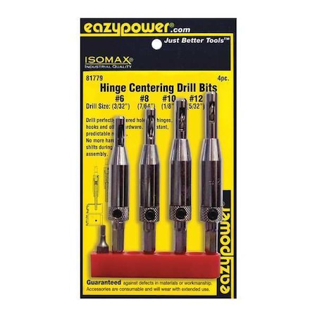 Hinge Centering Bits Set, 4 pcs. MPN:81779