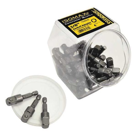 Socket Adapter, 1/4 Hex, 3/8 Sq, 2