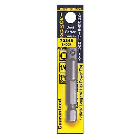 Socket Adapter, 1/4 Hex to 1/4 Sq., 2 In MPN:73348