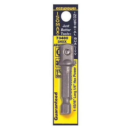 Socket Adapter, 1/4 Hex to 3/8 Sq., 2 In MPN:73480