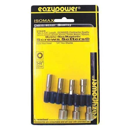 Non-Magnetc Nut Setter Set, 3-10mm, 7 pcs. MPN:77249