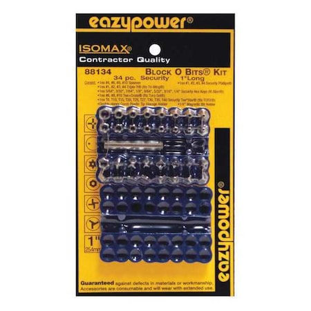 Security Bits Kit, 34 pcs. MPN:88134