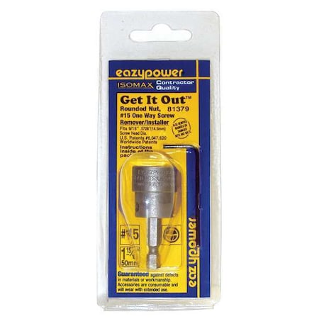 One-WayScrewRemoverScrDrv, Hex, #15, Hex MPN:81379