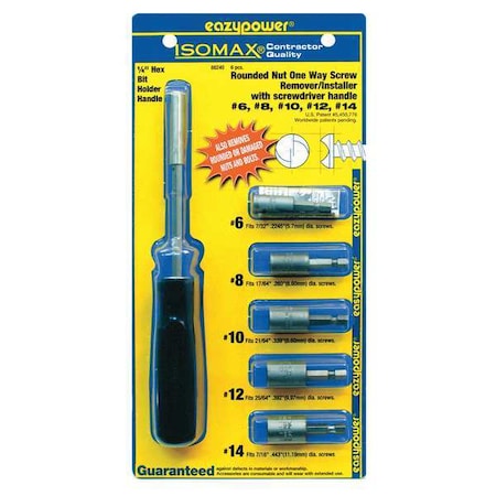 One Way Screw Remover, No.6 to 14, 6 pcs. MPN:88240