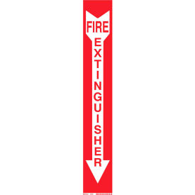 Brady® 73657 BradyGlo Fire Extinguisher Sign Red on Glow in the Dark Polyester 4