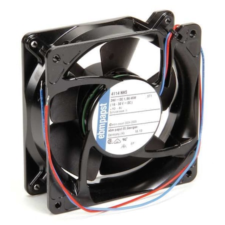 Axial Fan, Square, 24V DC, Aluminum, 4 11/16 in W. MPN:4114NH5