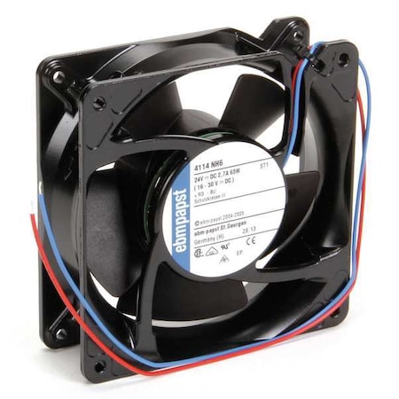 Standard Square Axial Fan, Square, 24V DC, Aluminum, 4 11/16 in W. MPN:4114NH6