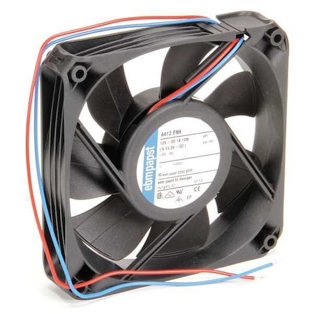 Axial Fan, Square, 12V DC, Fiberglass Reinforced Plastic, 4 11/16 in W. MPN:4412FNH