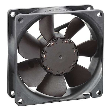 Axial Fan, Square, 24V DC, 1 Phase, PBT Plastic, 3 3/16 in W. MPN:8414NMU