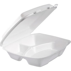 Dart® Foam Hinged Lid Container 3 Compartments 9