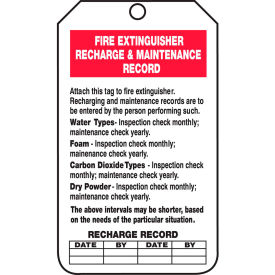 Accuform TRS211CTP Fire Extinguisher Recharge & Record Tag PF-Cardstock 25/Pack TRS211CTP