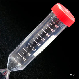 Centrifuge Tube 50mL with Separate Red Screw Cap Polystyrene Printed Graduations 500/Pack 6253