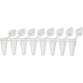 DiamondLink 0.1mL 8-Strip Tubes Low-Profile with Individually-Attached Flat Caps Clear 120/Pack PCR-DL-01F