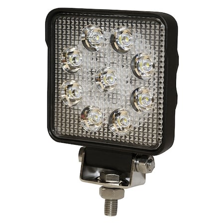 Vehicle Work Light, Square, Flood, LED, Bolt, Pigtail, Universal, Surface Mount, Black MPN:E92006
