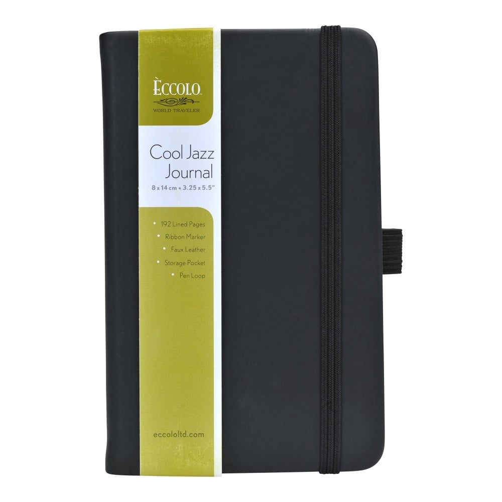 Eccolo Cool Jazz Journal, 3 1/2in x 5 1/2in, Ruled, 192 Pages, Black (Min Order Qty 26) MPN:BC301N-OD