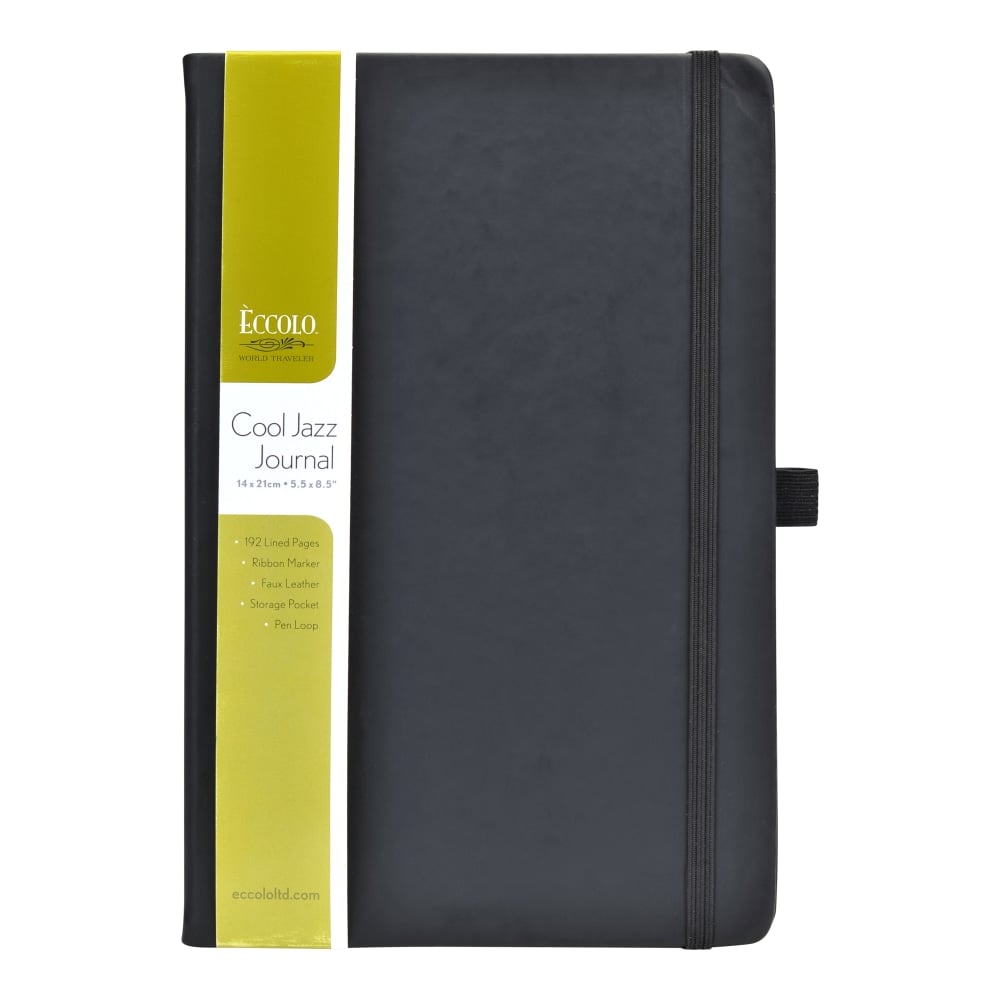Eccolo Cool Jazz Journal, 5 1/2in x 8in, Ruled, 192 Pages, Black (Min Order Qty 17) MPN:BC401N-OD