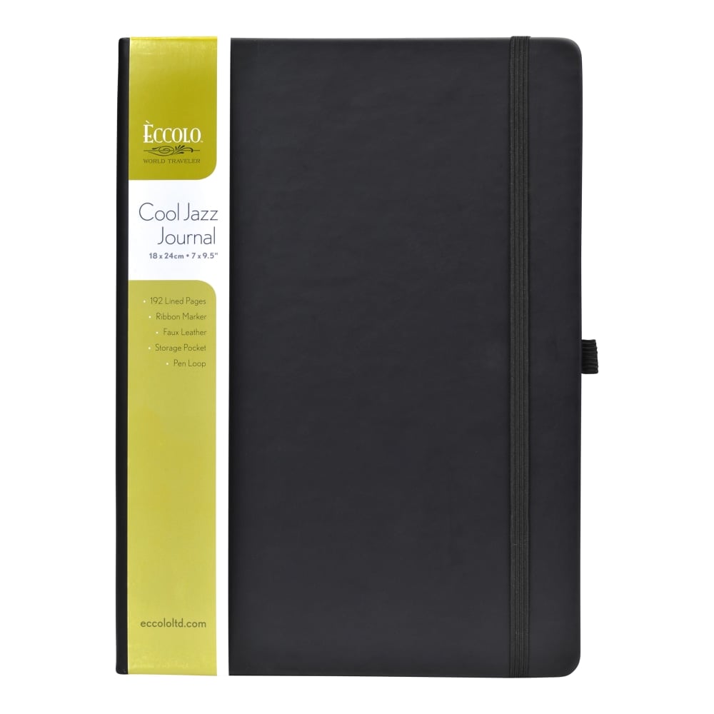 Eccolo Cool Jazz Journal, 7in x 9.5in, Lined, 192 Pages, Black (Min Order Qty 10) MPN:BC501N-OD