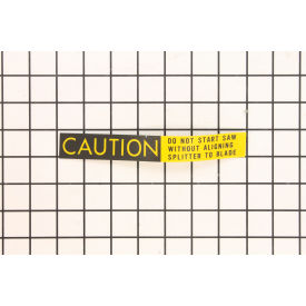 JET® Plate Caution (Ta Saws) CM9-3330285 CM9-3330285