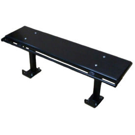 Prisoner Bench 5-ft. Solid Steel Seating with Steel Frame Without Backrest - Black PB5-NB-STD-SOLID-STEEL-BLACK