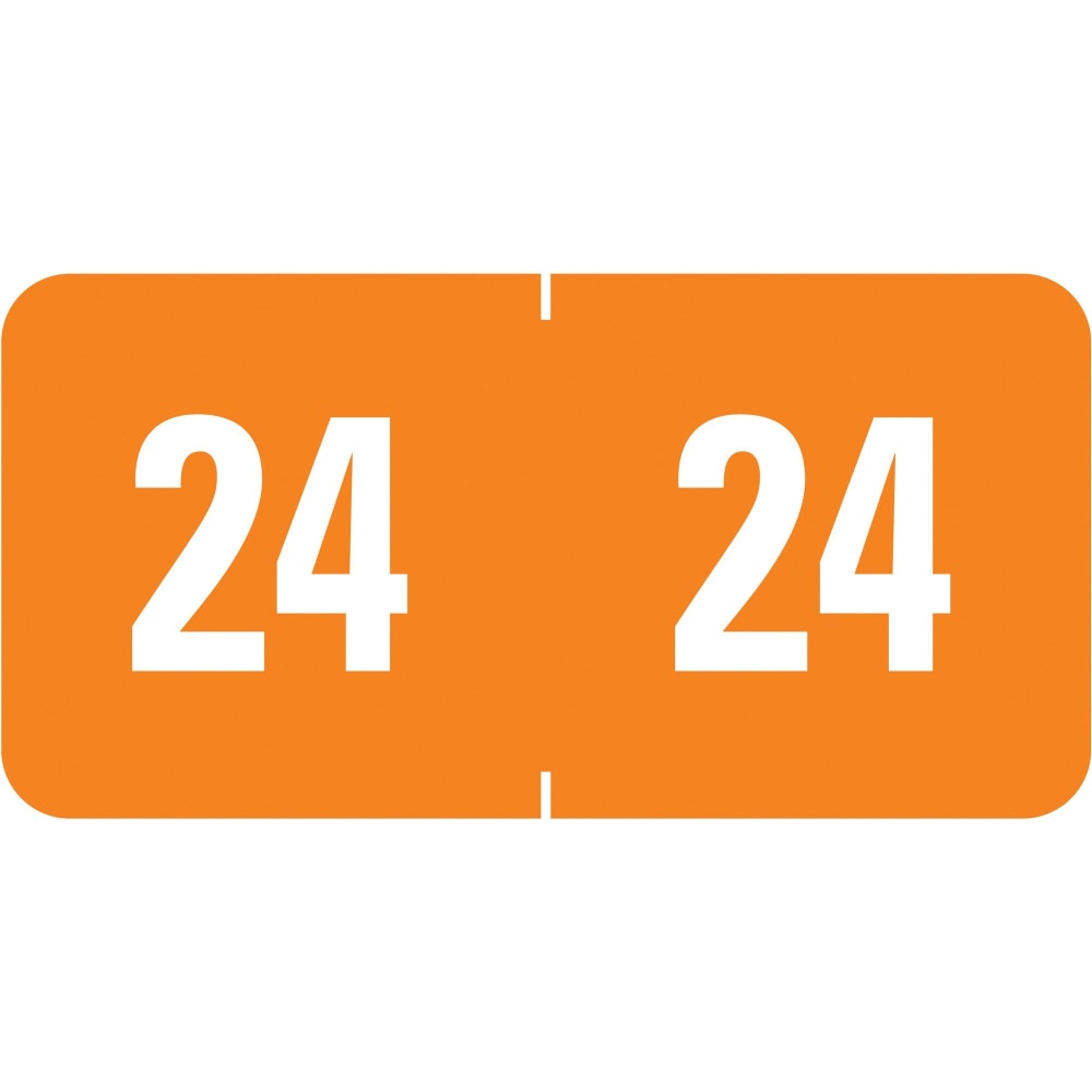 Smead ETS Color-Coded Year Labels, SMD67924, 1/2in x 1in, Orange, 25 Labels Per Sheet, Pack Of 10 Sheets MPN:67924