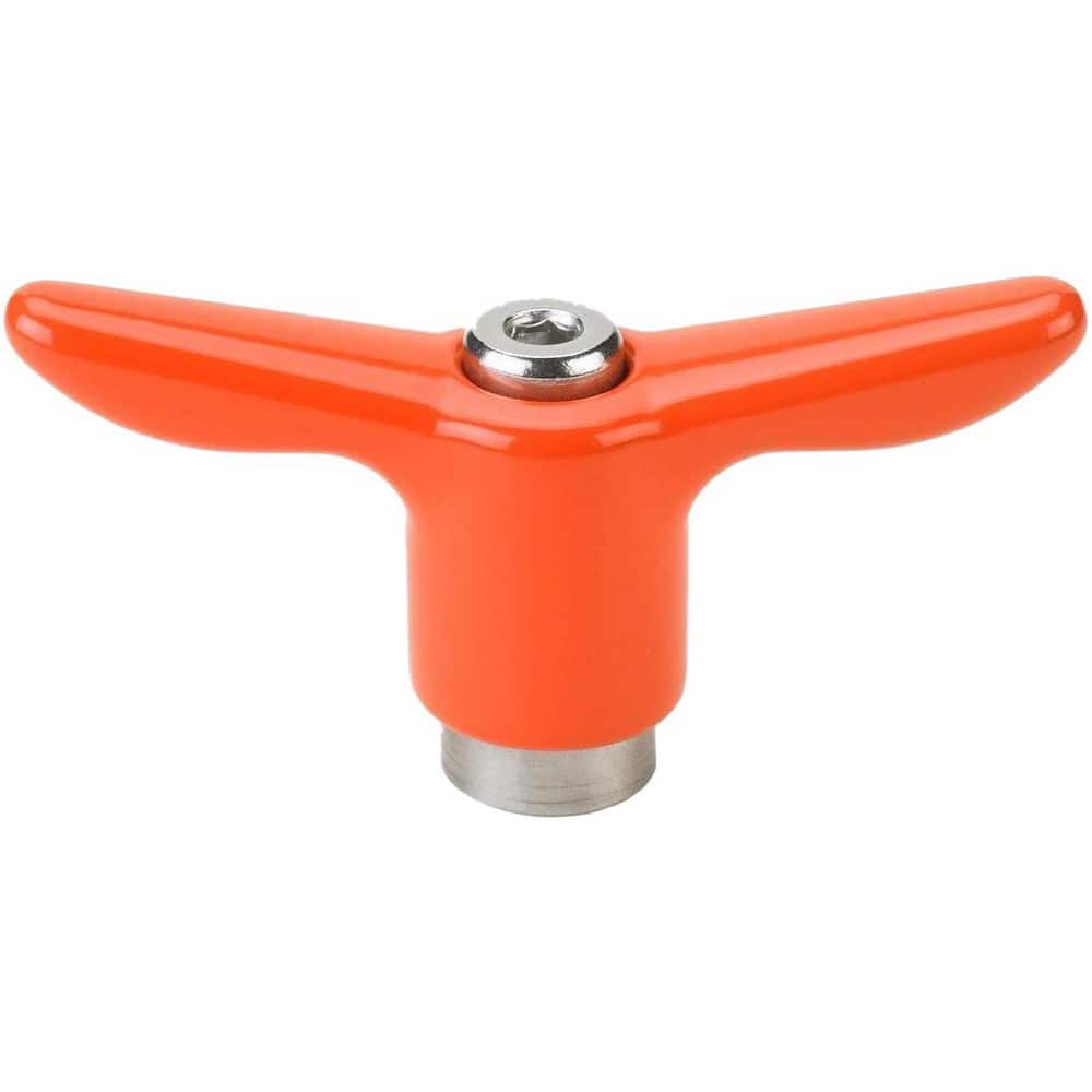 Adjustable Clamping Handles, Connection Type: Threaded Hole , Handle Type: T-Handle , Mount Type: Threaded Hole  MPN:TH-104SS-OR