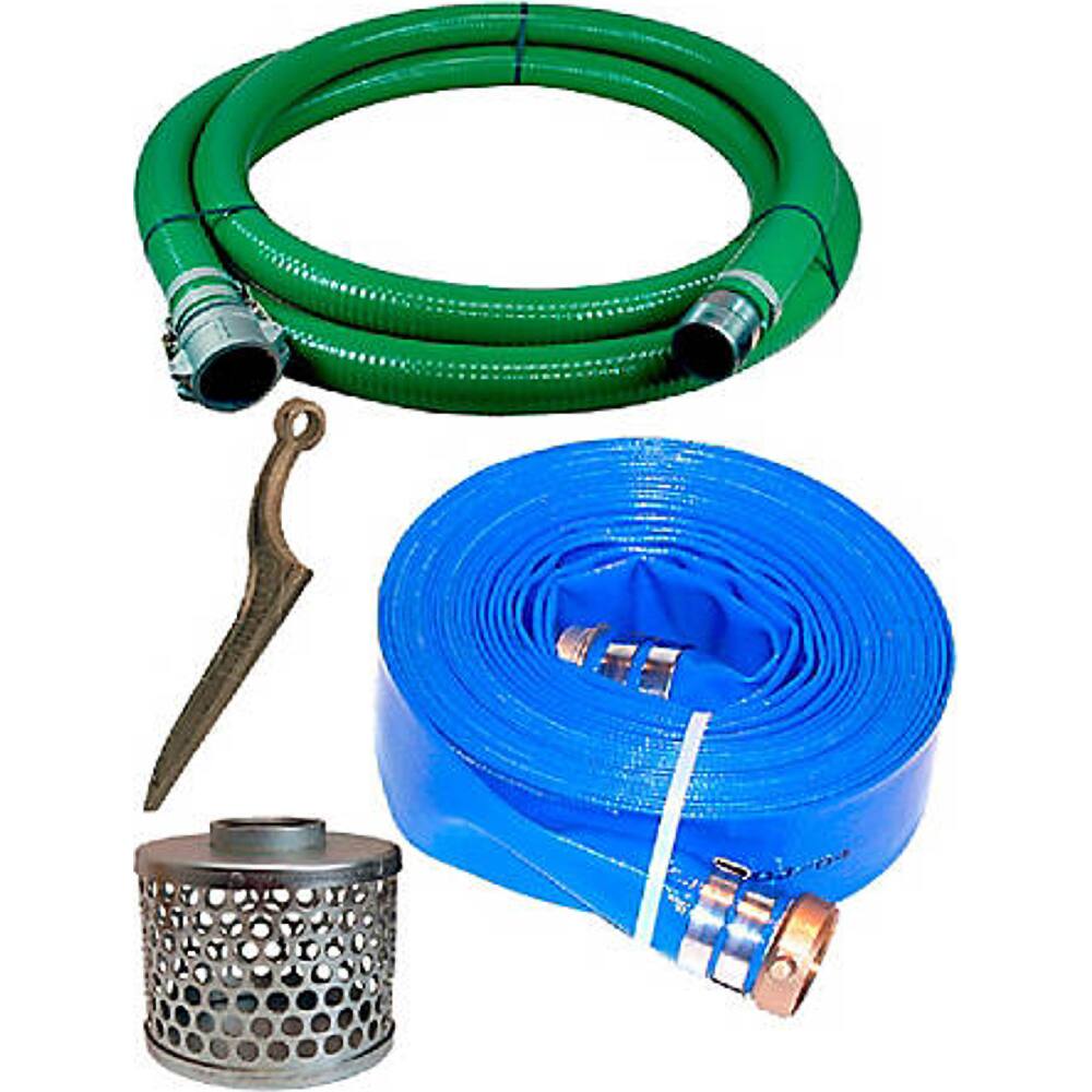 Liquid Suction & Discharge Hose, Inside Diameter (Inch): 4 , Length (Feet): 20 , Material: PVC , Working Pressure (psi): 50.000 , Vacuum Rating: 29 In. Hg  MPN:A007-AMHOSEKIT4
