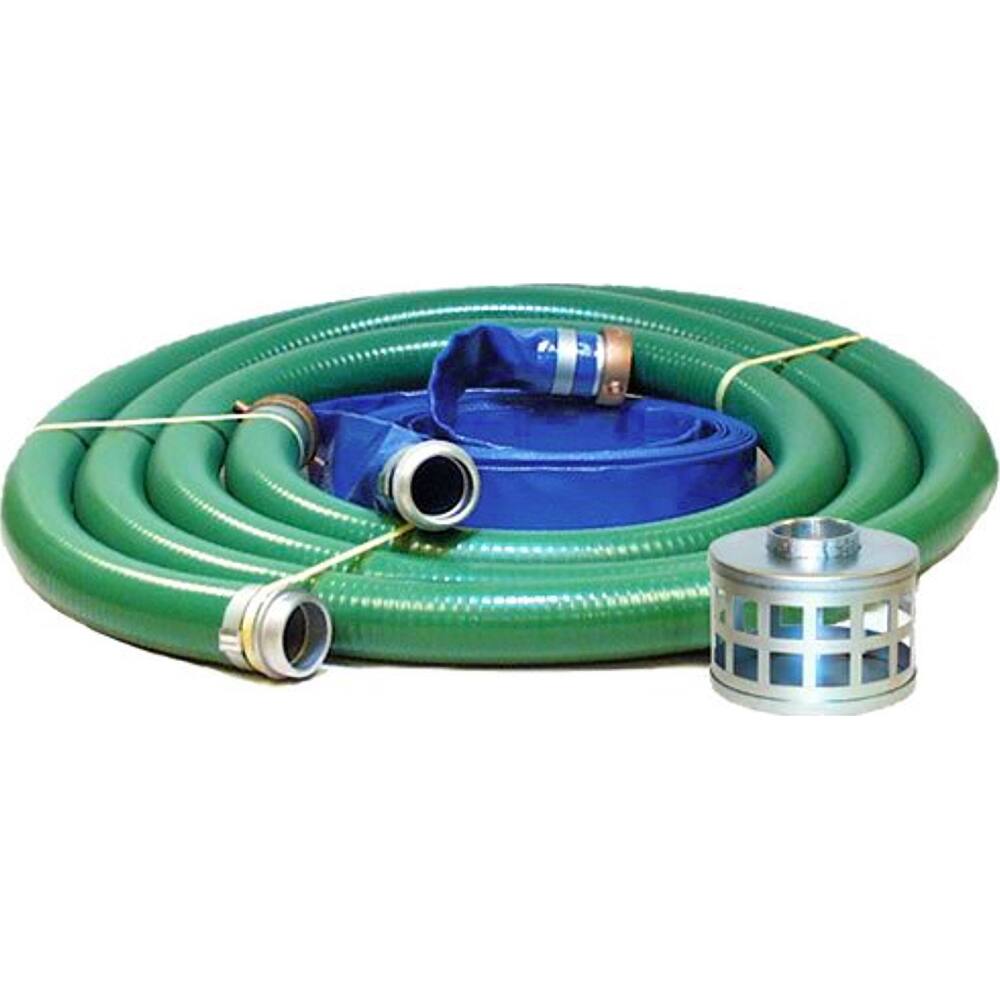 Liquid Suction & Discharge Hose, Inside Diameter (Inch): 3 , Length (Feet): 20 , Material: PVC , Working Pressure (psi): 50.000 , Vacuum Rating: 29 In. Hg  MPN:A007AMHOSEKIT3T