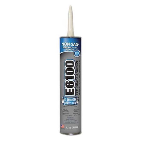 Adhesive, E6100 Series, Cloudy White(Wet), Clear(Dry), 10.2 oz, Cartridge MPN:252051