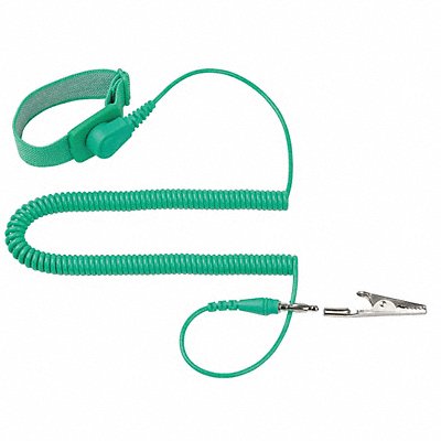 ESD Wrist Strap Adjustable 10 ft L Green MPN:900-132