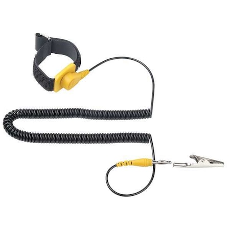 ESD Wrist Strap, Adj, 10 ft L, Yellow/Black MPN:900-022